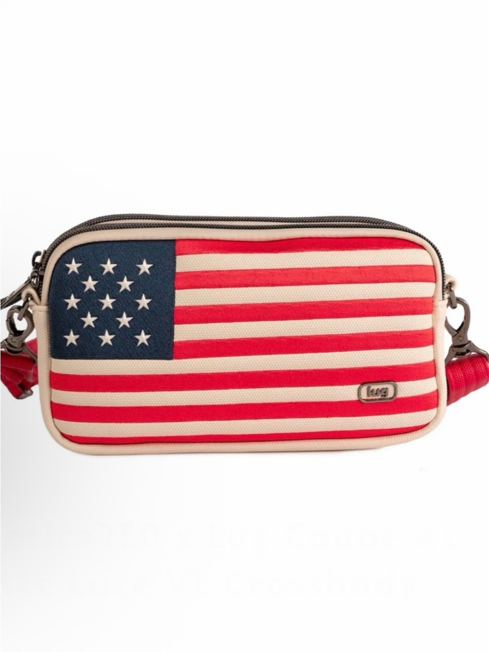 Lug Americana Stars Crossbody Bag in Red, White & Blue with Macadamia Trim - Picture 6 of 7